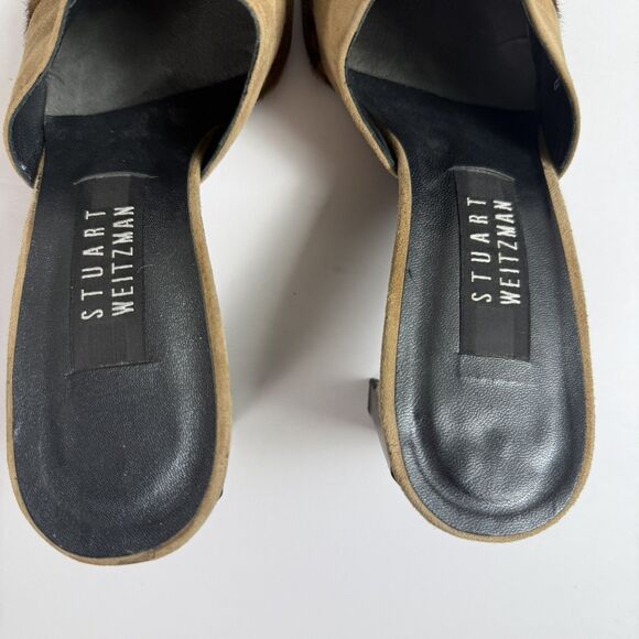 Stuart Weitzman Brown Leopard Print Heeled Mules Calf-hair and leather - Picture 5 of 10